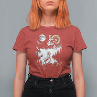 Cool Ram Wearing Sunglasses Moon Nature Vintage Graphic T Shirt For Women