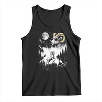 Cool Ram Wearing Sunglasses Moon Nature Vintage Graphic Tank Top