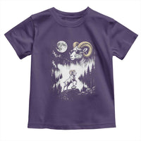 Cool Ram Wearing Sunglasses Moon Nature Vintage Graphic Toddler T Shirt