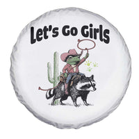 Cowboy Frog Riding Raccoon Spare Tire Cover Let's Go Girls - Wonder Print Shop