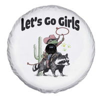 Cowboy Frog Riding Raccoon Spare Tire Cover Let's Go Girls - Wonder Print Shop
