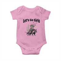 Cowboy Frog Riding Raccoon Baby Onesie Let's Go Girls - Wonder Print Shop