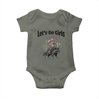 Cowboy Frog Riding Raccoon Baby Onesie Let's Go Girls - Wonder Print Shop