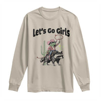 Cowboy Frog Riding Raccoon Long Sleeve Shirt Let's Go Girls - Wonder Print Shop