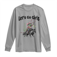 Cowboy Frog Riding Raccoon Long Sleeve Shirt Let's Go Girls - Wonder Print Shop