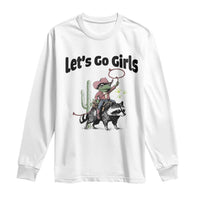 Cowboy Frog Riding Raccoon Long Sleeve Shirt Let's Go Girls - Wonder Print Shop