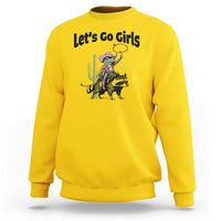 Cowboy Frog Riding Raccoon Sweatshirt Let's Go Girls - Wonder Print Shop