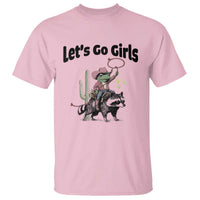 Cowboy Frog Riding Raccoon T Shirt Let's Go Girls - Wonder Print Shop