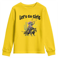 Cowboy Frog Riding Raccoon Youth Sweatshirt Let's Go Girls - Wonder Print Shop