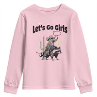 Cowboy Frog Riding Raccoon Youth Sweatshirt Let's Go Girls - Wonder Print Shop