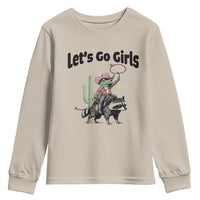 Cowboy Frog Riding Raccoon Youth Sweatshirt Let's Go Girls - Wonder Print Shop