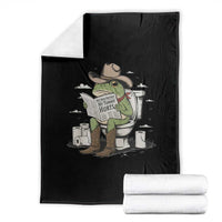 Funny Cowboy Frog Throw Blanket Not Now Partner My Tummy Hurts - Wonder Print Shop