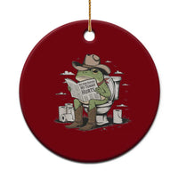 Funny Cowboy Frog Ceramic Ornament Not Now Partner My Tummy Hurts - Wonder Print Shop