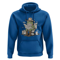 Funny Cowboy Frog Hoodie Not Now Partner My Tummy Hurts - Wonder Print Shop
