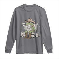 Funny Cowboy Frog Long Sleeve Shirt Not Now Partner My Tummy Hurts - Wonder Print Shop