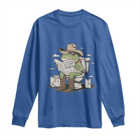 Funny Cowboy Frog Long Sleeve Shirt Not Now Partner My Tummy Hurts - Wonder Print Shop
