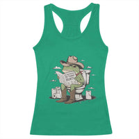 Funny Cowboy Frog Racerback Tank Top Not Now Partner My Tummy Hurts - Wonder Print Shop