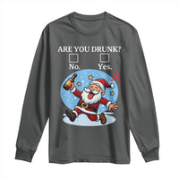 Funny Christmas Drinking Long Sleeve Shirt Are you Drunk Santa - Wonder Print Shop
