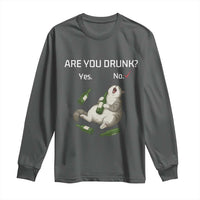 Cat Lover Humor Long Sleeve Shirt Are You Drunk Funny Beer Gift - Wonder Print Shop