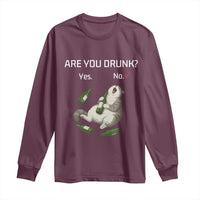 Cat Lover Humor Long Sleeve Shirt Are You Drunk Funny Beer Gift - Wonder Print Shop