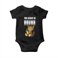 Funny Cat Drinking Beer Baby Onesie You Might Be Drunk - Wonder Print Shop