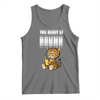 Funny Cat Drinking Beer Tank Top You Might Be Drunk - Wonder Print Shop