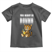 Funny Cat Drinking Beer Toddler T Shirt You Might Be Drunk - Wonder Print Shop