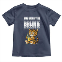 Funny Cat Drinking Beer Toddler T Shirt You Might Be Drunk - Wonder Print Shop