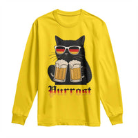 Oktoberfest Prost Cat Drinking Long Sleeve Shirt Funny Purrost German Beer Gift - Wonder Print Shop