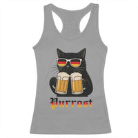 Oktoberfest Prost Cat Drinking Racerback Tank Top Funny Purrost German Beer Gift - Wonder Print Shop