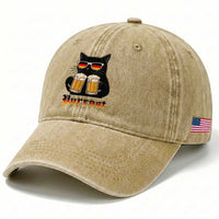 Oktoberfest Prost Cat Drinking Washed Cotton Baseball Cap Funny Purrost German Beer Gift