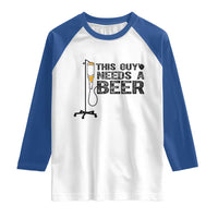 Funny Drinking Lover Raglan Shirt This Guy Needs A Beer - Wonder Print Shop