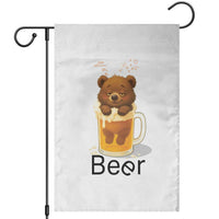 Funny Drinking Lover Garden Flag Bear In Beer Glass - Wonder Print Shop