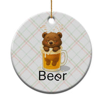 Funny Drinking Lover Ceramic Ornament Bear In Beer Glass - Wonder Print Shop