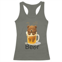 Funny Drinking Lover Racerback Tank Top Bear In Beer Glass - Wonder Print Shop