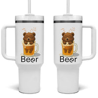 Funny Drinking Lover Tumbler With Handle Bear In Beer Glass