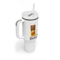 Funny Drinking Lover Tumbler With Handle Bear In Beer Glass