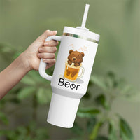 Funny Drinking Lover Tumbler With Handle Bear In Beer Glass