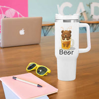 Funny Drinking Lover Tumbler With Handle Bear In Beer Glass
