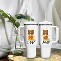 Funny Drinking Lover Tumbler With Handle Bear In Beer Glass