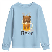 Funny Drinking Lover Youth Sweatshirt Bear In Beer Glass - Wonder Print Shop