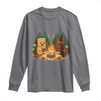 Funny Smores Camping Long Sleeve Shirt Marshmallow Chocolate Fire - Wonder Print Shop