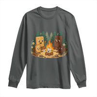 Funny Smores Camping Long Sleeve Shirt Marshmallow Chocolate Fire - Wonder Print Shop