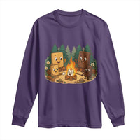 Funny Smores Camping Long Sleeve Shirt Marshmallow Chocolate Fire - Wonder Print Shop