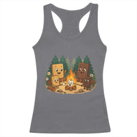 Funny Smores Camping Racerback Tank Top Marshmallow Chocolate Fire - Wonder Print Shop