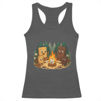 Funny Smores Camping Racerback Tank Top Marshmallow Chocolate Fire - Wonder Print Shop