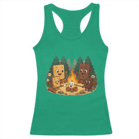 Funny Smores Camping Racerback Tank Top Marshmallow Chocolate Fire - Wonder Print Shop