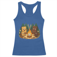 Funny Smores Camping Racerback Tank Top Marshmallow Chocolate Fire - Wonder Print Shop