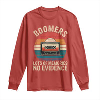 Funny Baby Boomers Lots Of Memories No Evidence Gift Long Sleeve Shirt - Wonder Print Shop
