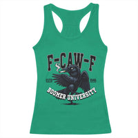 F Caw F Racerback Tank Top Baby Boomer University Funny Gift - Wonder Print Shop